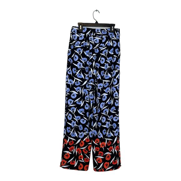 Ann Taylor black blue red floral side zipper pants size 00P - Picture 9 of 9